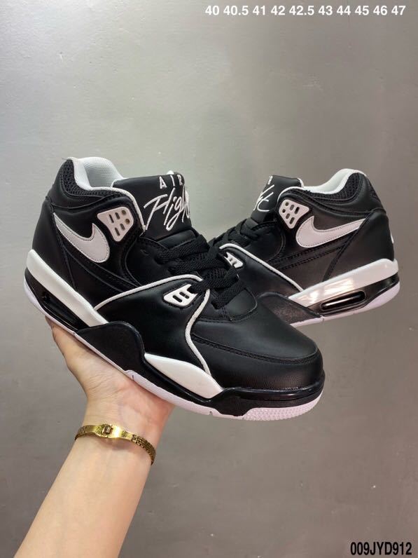 Nike Air Flight Basketball Sneakers in Black and White - product image from the listing.