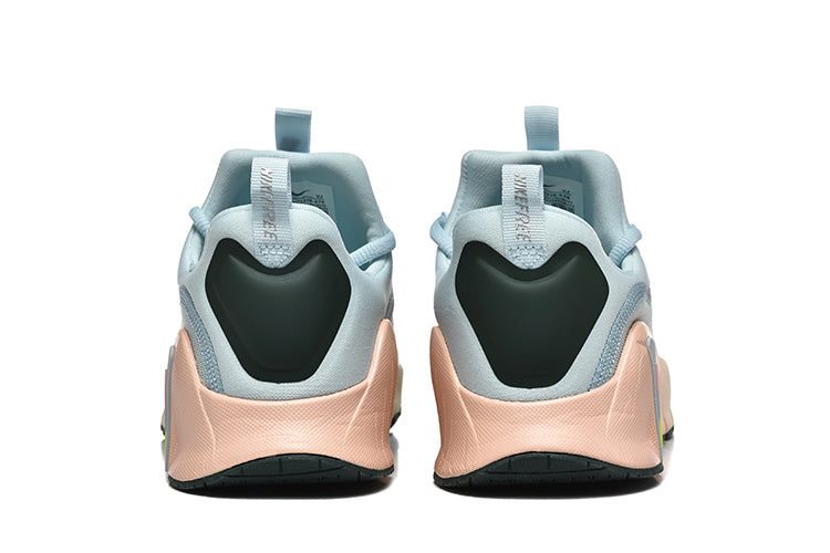 Blue and Peach Nike Free Metcon 5 Sneakers - product image from the listing.