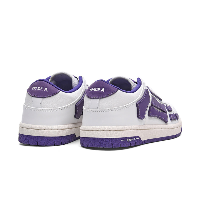 White and Purple Spade A Low-Top Sneakers - product image from the listing.