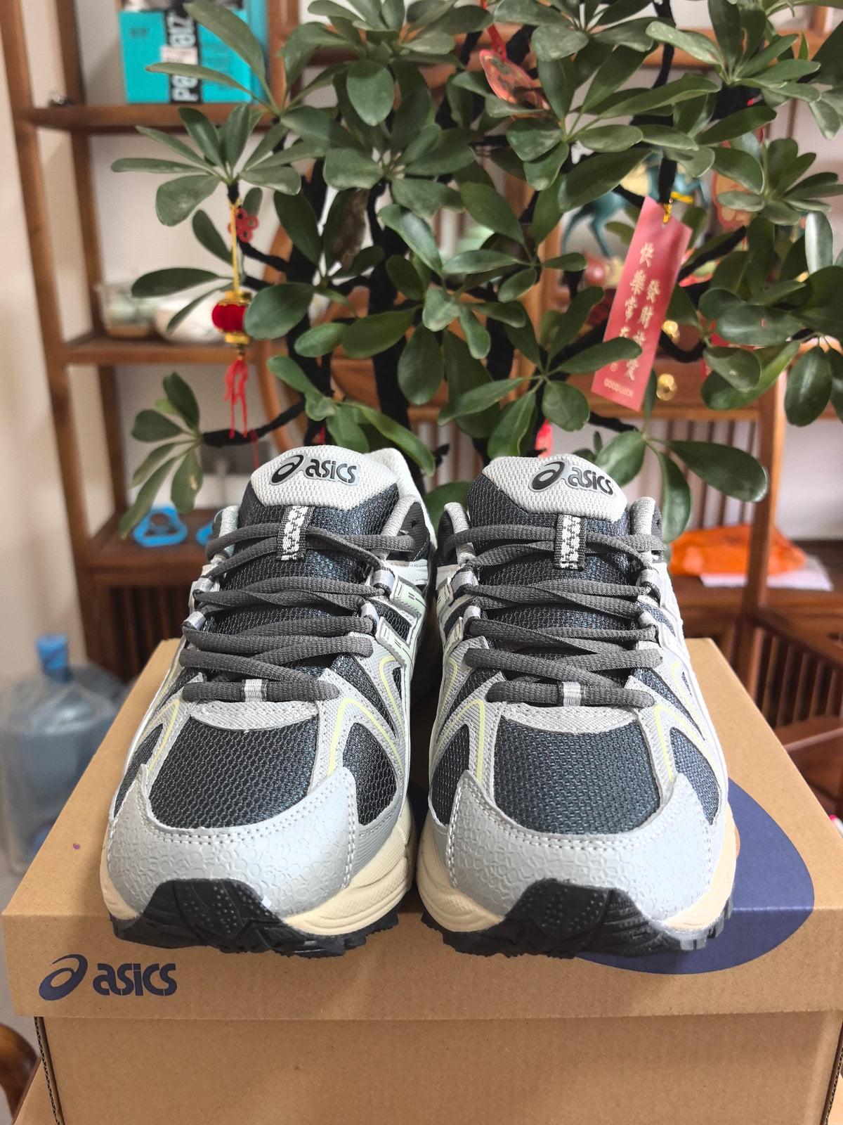 Gray and Black ASICS K10 Sneakers - product image from the listing.