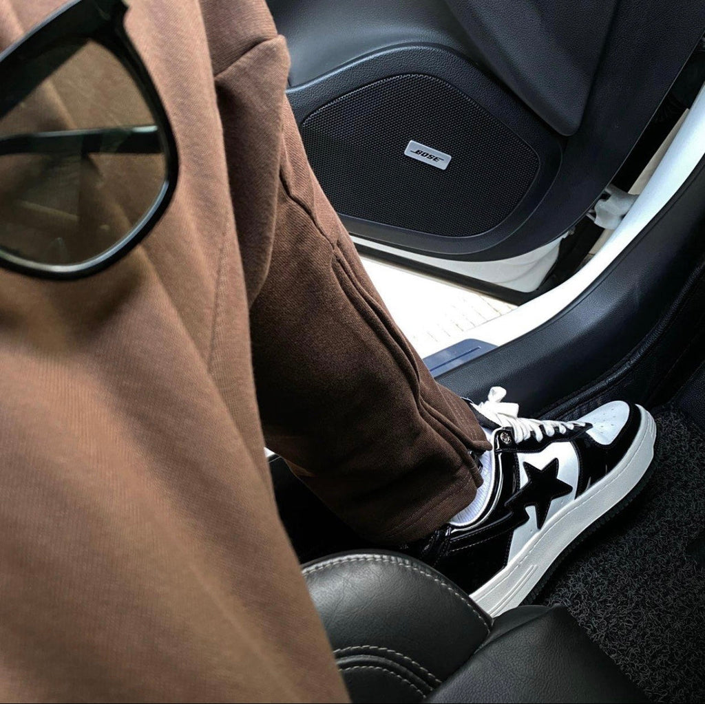 BAPE STA Low Sneakers in Black and White 1H70-191-001 - product image from the listing.