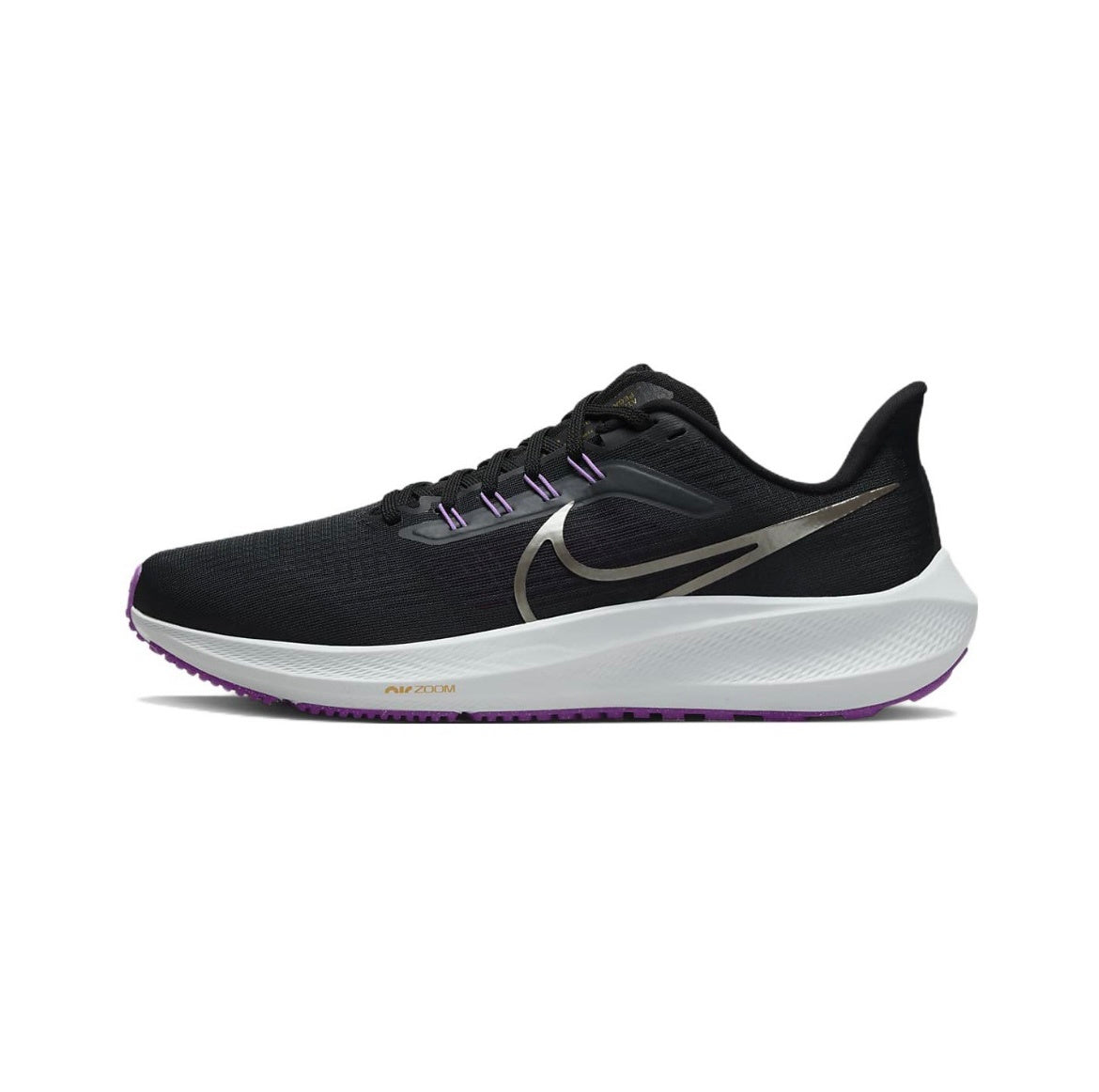 Nike Air Zoom Pegasus 39 Running Shoes in Black Purple DH4071-008 - product image from the listing.