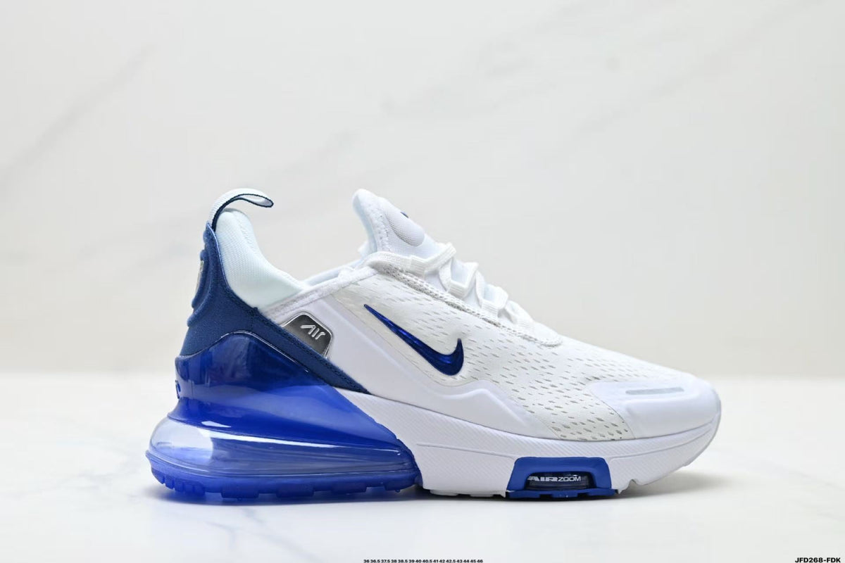 Nike Air Max 270 React Sneakers in White and Blue JFD268-FDK - product image from the listing.