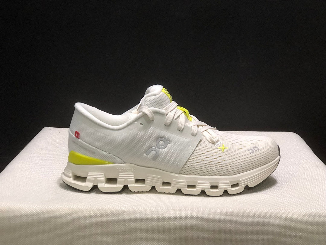 On Cloud X 4 Sneakers, in White and Yellow - product image from the listing.