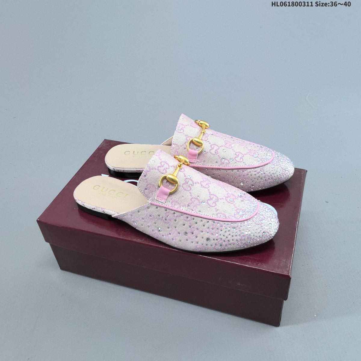 Princetown Crystal-Embellished Canvas Mule by Gucci - product image from the listing.