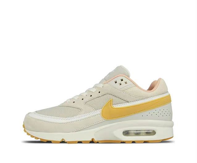 Beige and Yellow Nike Air Max 1 Sneakers - product image from the listing.