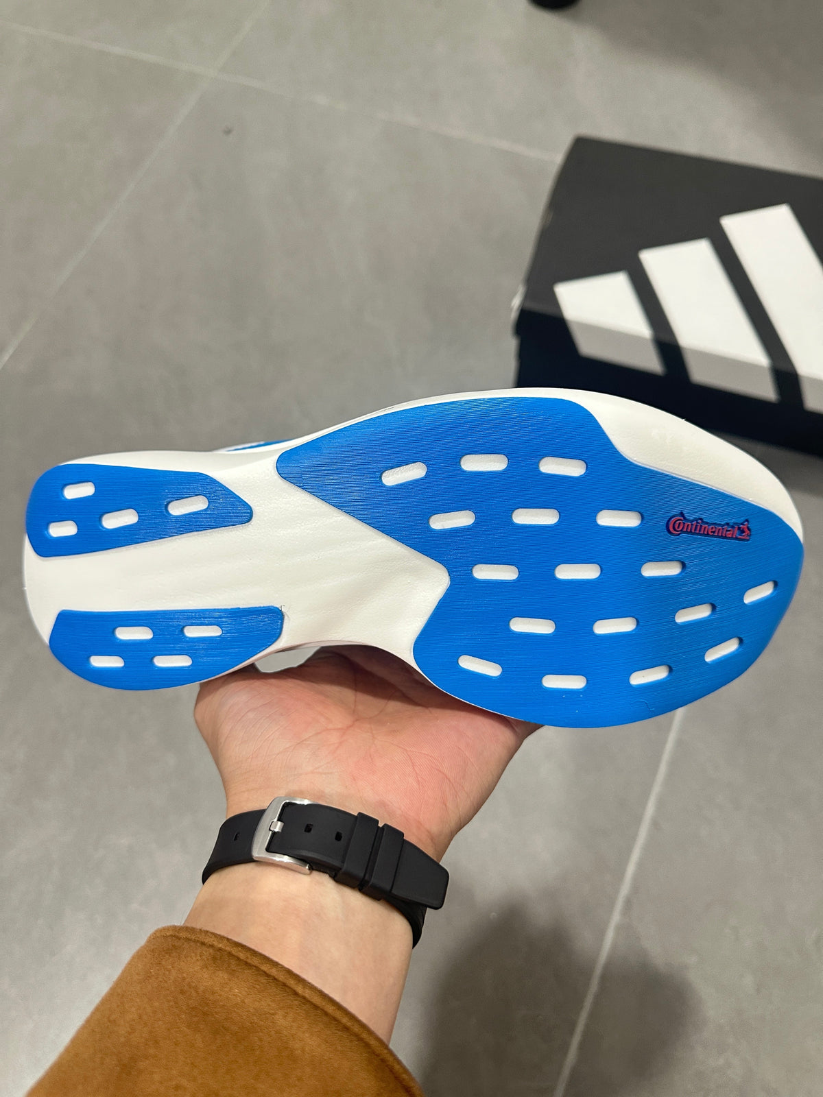 Adidas Lightstrike Pro Running Shoes in White Blue Red KJ3596 - product image from the listing.