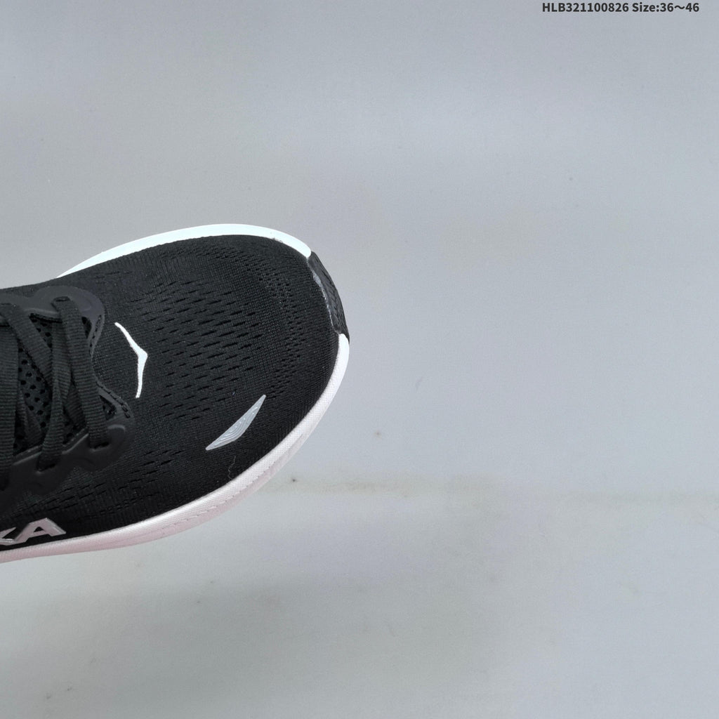 HOKA Bondi 9 Running Shoes in Black and White - product image from the listing.