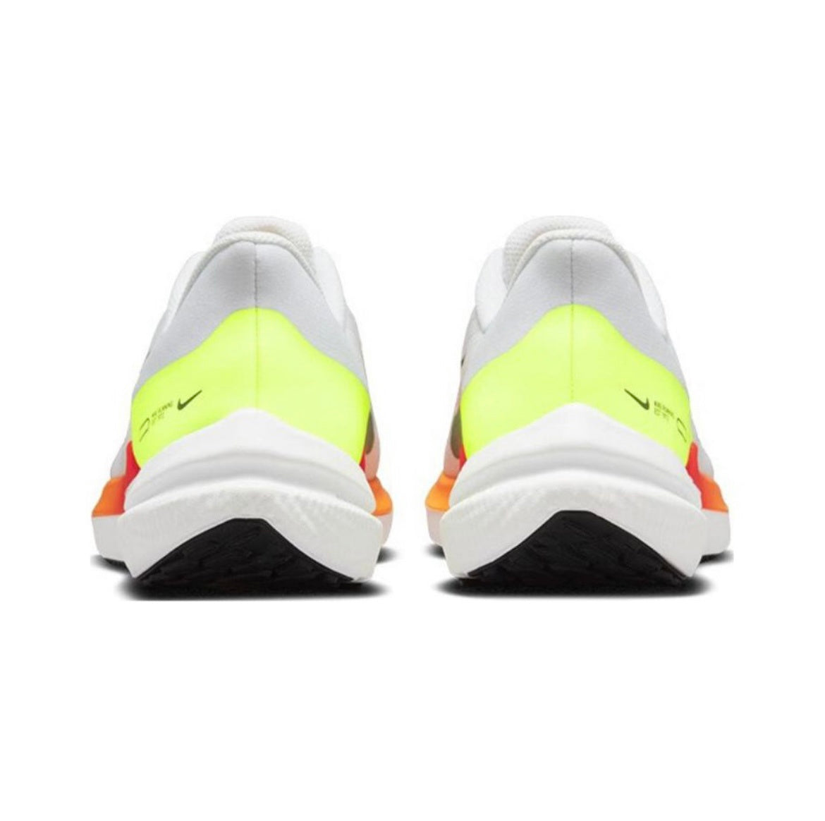 Nike Air Winflo 9 Running Shoes in White Orange DD6203-100 - product image from the listing.