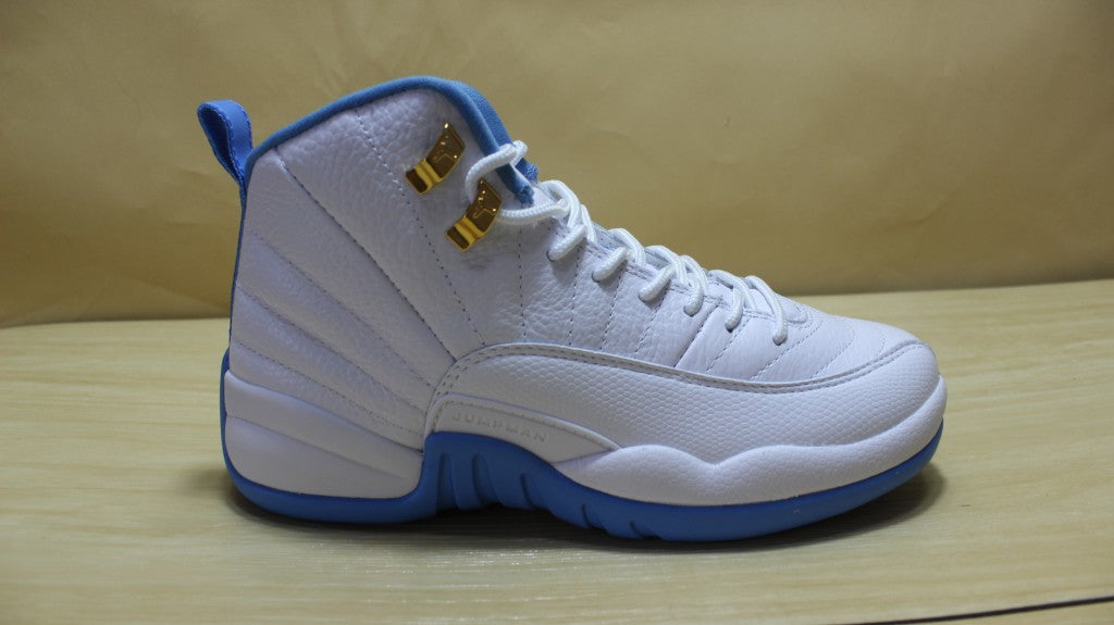 Air Jordan 12 High-Top Sneakers in University Blue 510815-127 - product image from the listing.