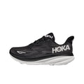 HOKA Clifton 9 Running Shoes in Black and White - product image from the listing.