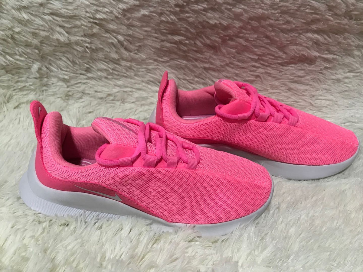 Pink and White Nike Lunarlon 5 Running Sneakers - product image from the listing.