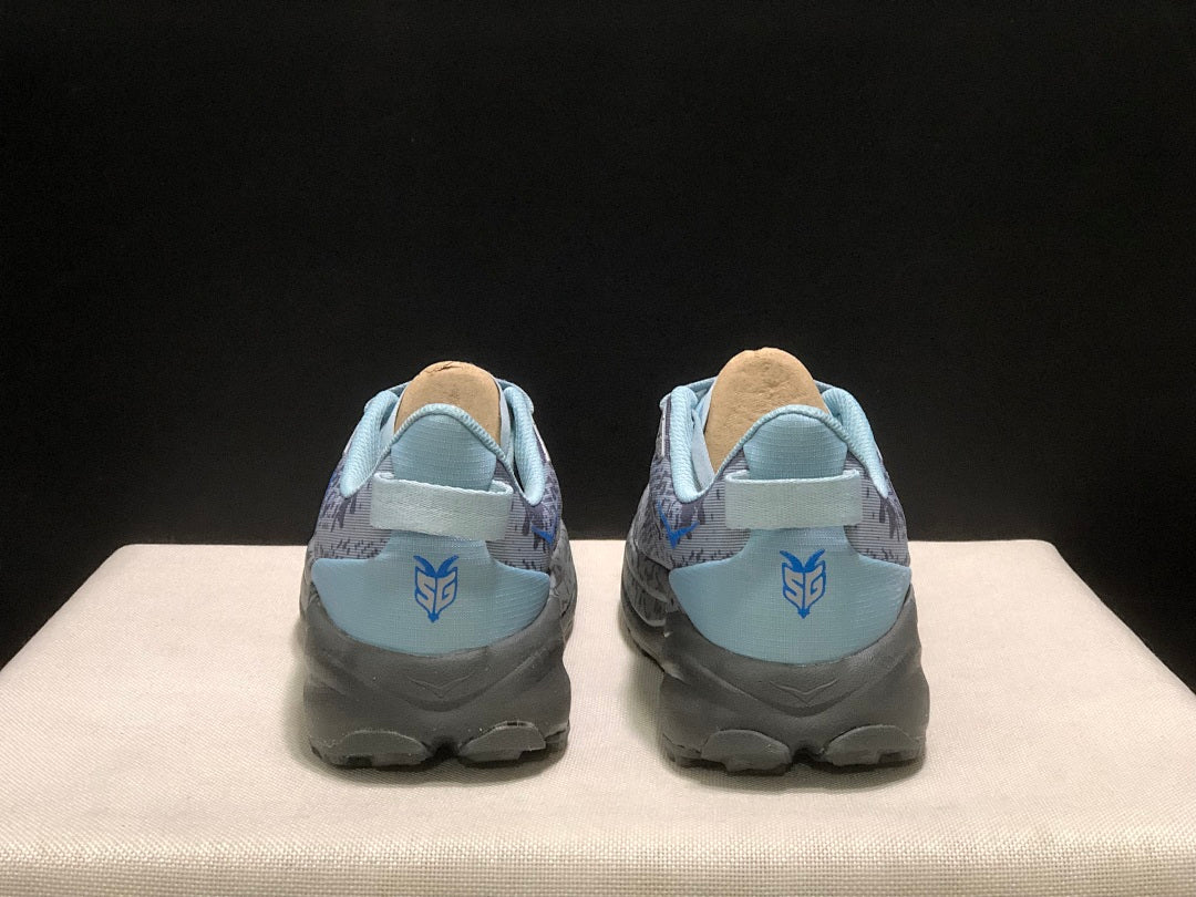 HOKA Speedgoat 6 Trail Running Shoes, in Gray Blue - product image from the listing.