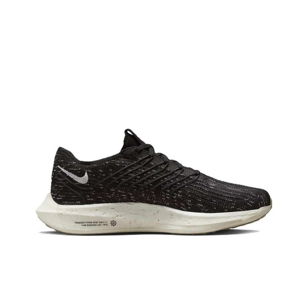 Nike Pegasus Turbo Next Nature Running Shoes in Black White - product image from the listing.