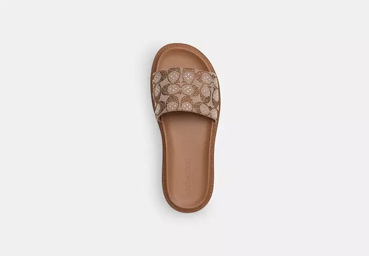 Brynn Slide Sandal In Crystal Signature Jacquard - product image from the listing.