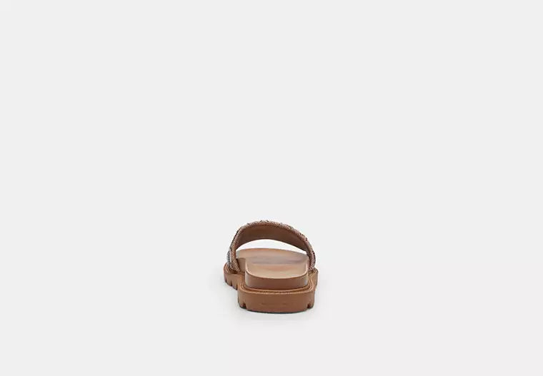 Brynn Slide Sandal In Crystal Signature Jacquard - product image from the listing.
