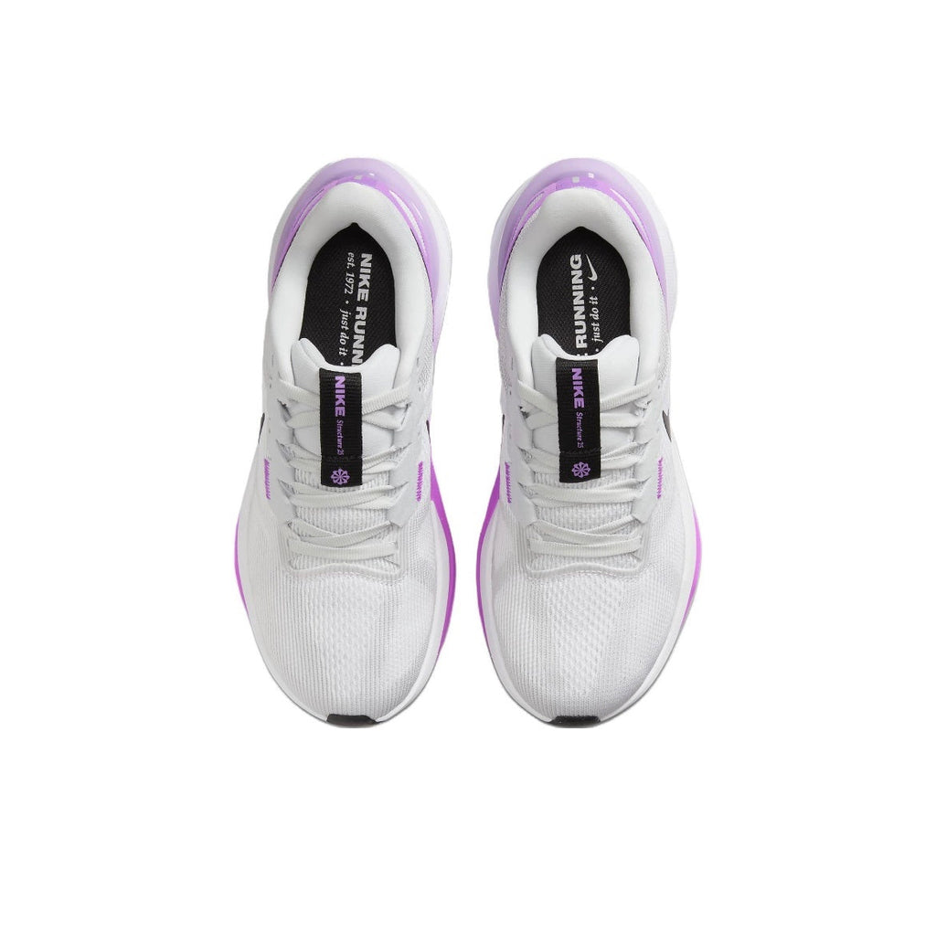 Nike Structure 25 Running Shoes in White Purple DJ7884-100 - product image from the listing.