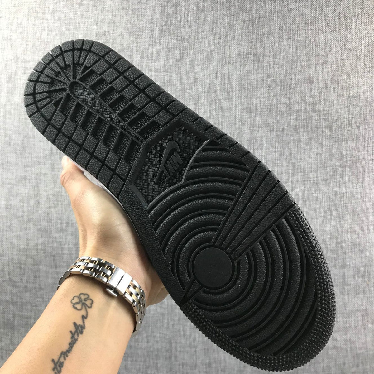 Air Jordan 1 High Sneakers in Black and White 554724-113 - product image from the listing.