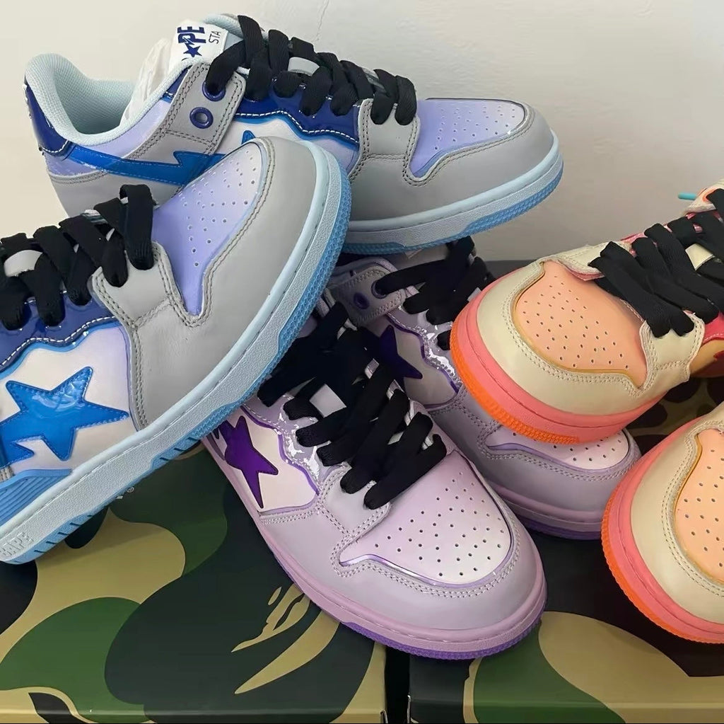 A BATHING APE BAPE SK8 STA Blue Gradient Trainers W291002 - product image from the listing.