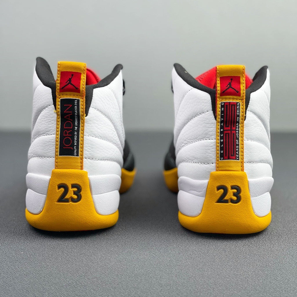 Air Jordan 12 25 Years in China White Black Yellow DR8887-100 - product image from the listing.
