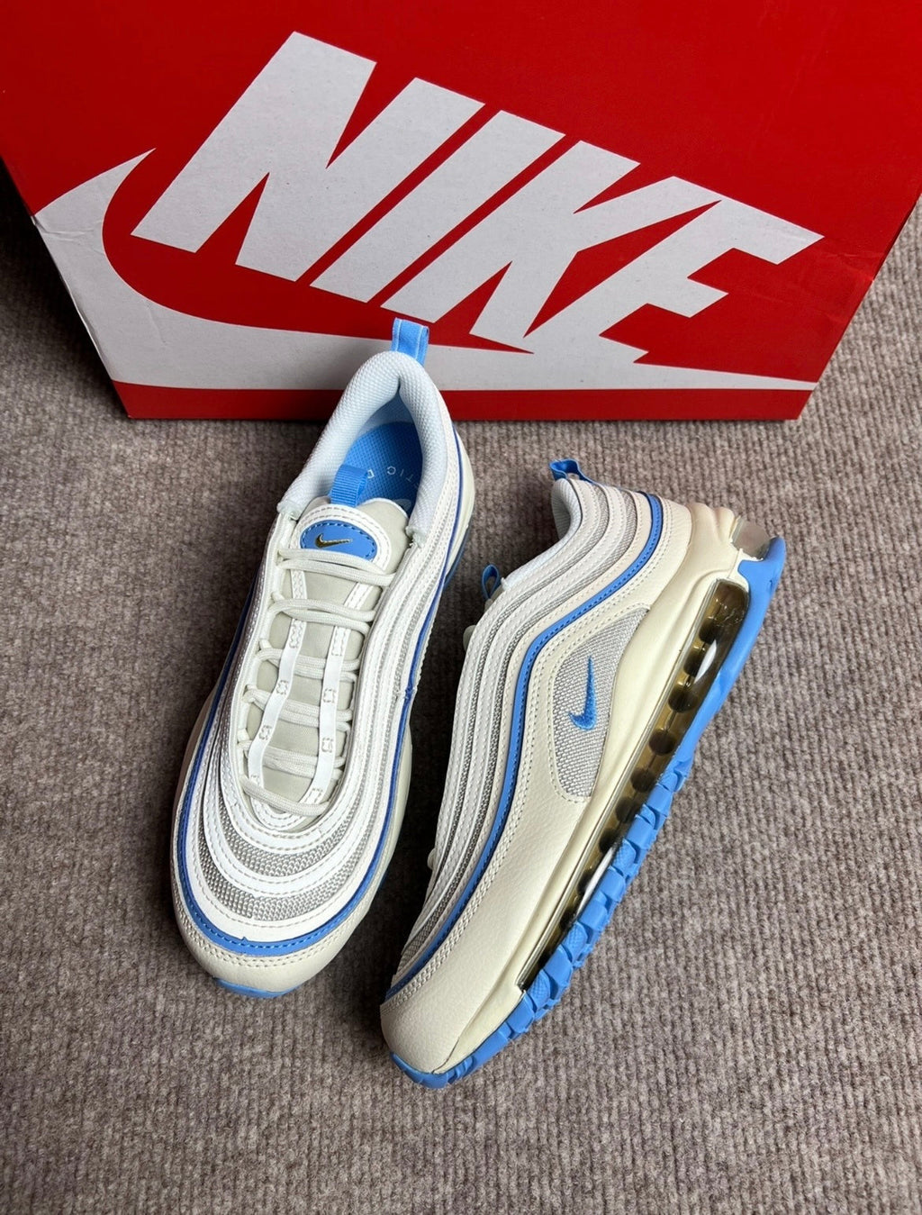 Sneakers, White and Blue, - Nike Air Max 97 FN7492-133 - product image from the listing.