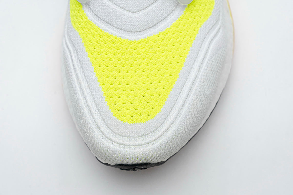 Adidas Ultraboost 21 Running Shoes FY0377 in White Yellow - product image from the listing.