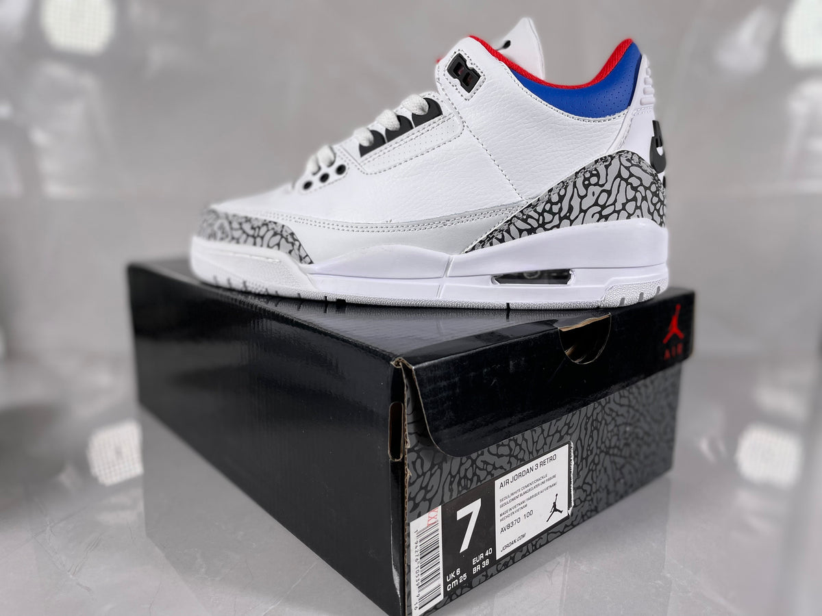 White Cement Sneakers - Jordan 3 Retro - product image from the listing.