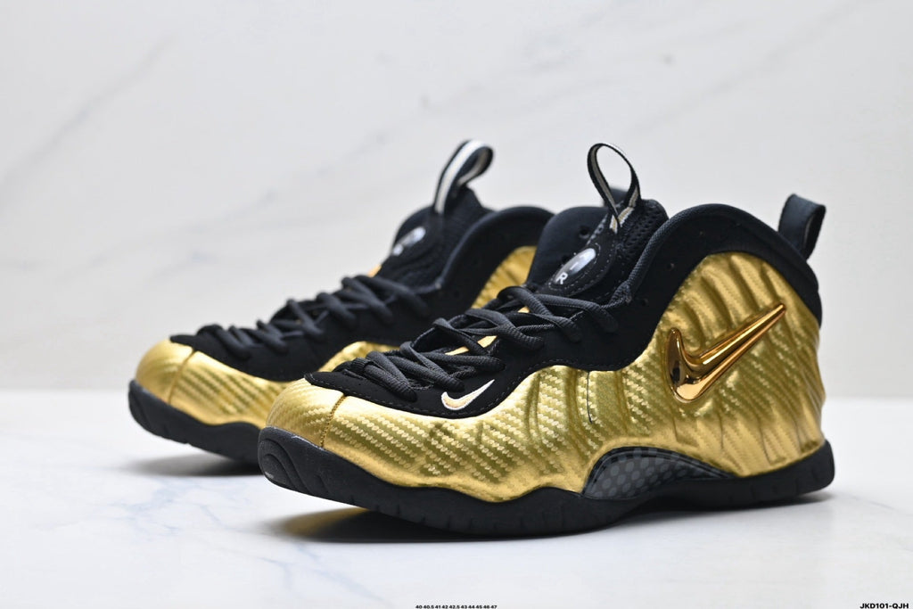 Nike Air Foamposite One Penny Hardaway Sneakers in Black Gold - product image from the listing.