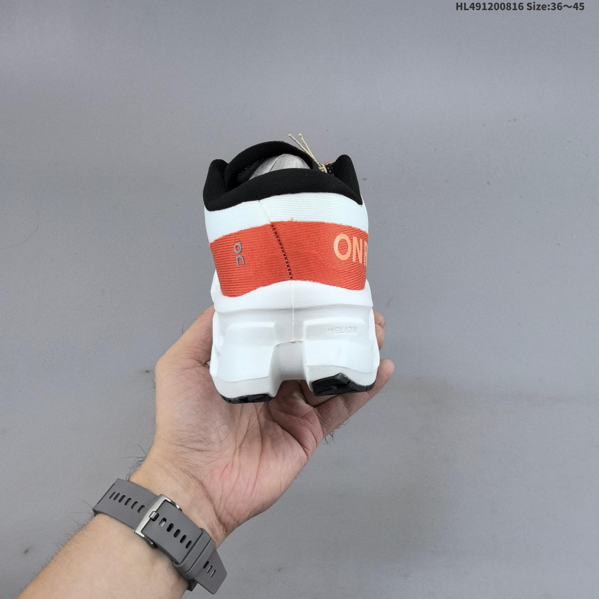 On Cloudmonster 3 Hyper Running Shoes in White Orange - product image from the listing.