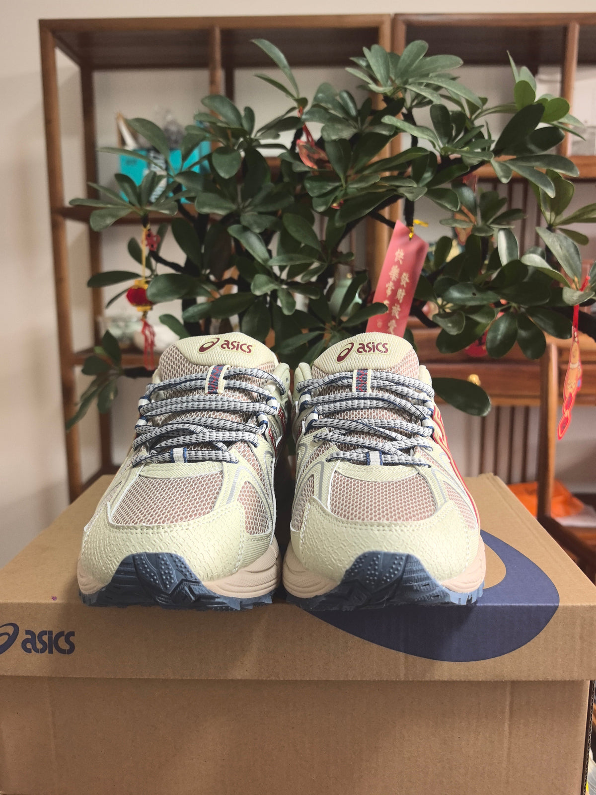 ASICS K6 Sneakers in Light Brown and Red - product image from the listing.