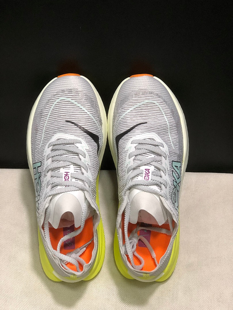 HOKA Mach X 2 Running Shoes, Gray and Neon in Yellow - product image from the listing.