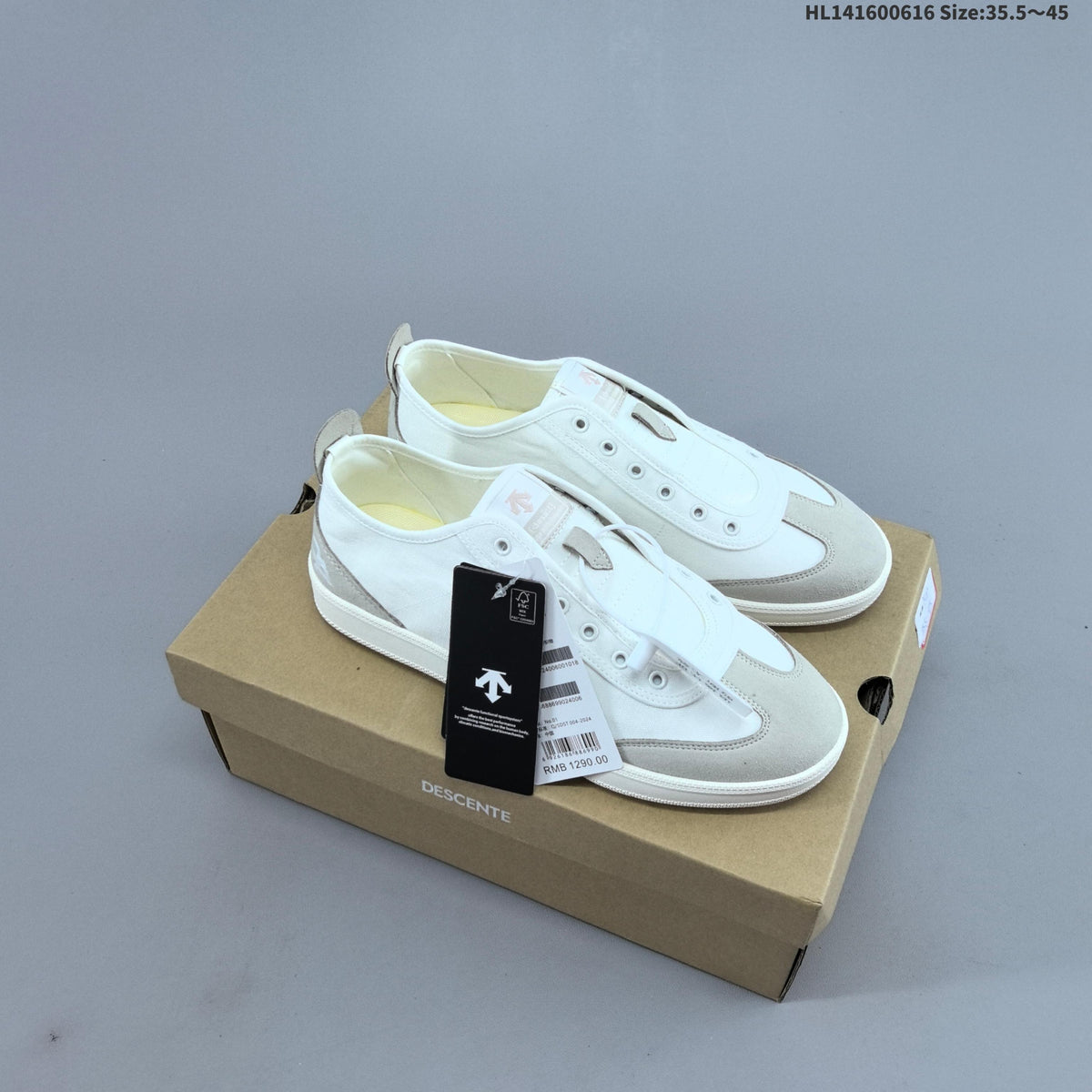 DESCENTE CHRON PACER CVS Low-Top Sneakers in White Grey D5331LSN20 - product image from the listing.