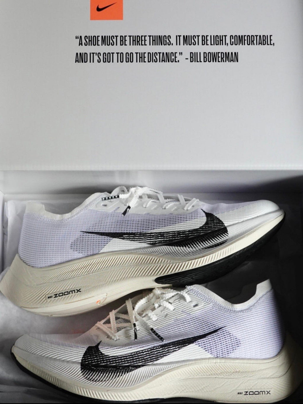 Nike ZoomX Vaporfly NEXT% 2 Running Shoes in White DH9276-100 - product image from the listing.