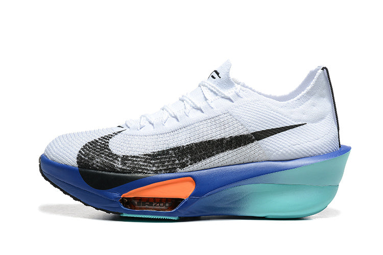 Nike ZoomX Running Shoes, in White Blue and Orange - product image from the listing.