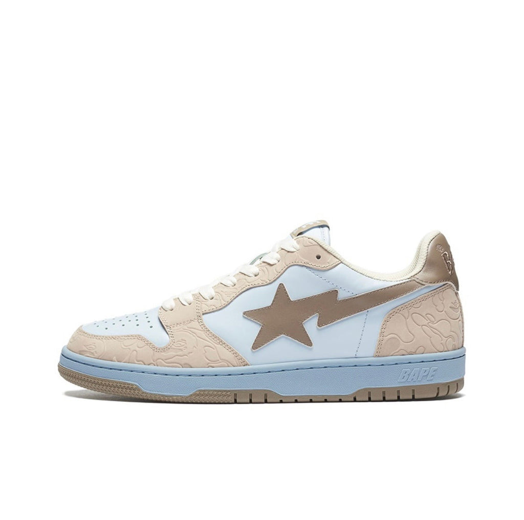 Light Blue and Beige BAPE SK8 STA Sneakers - product image from the listing.