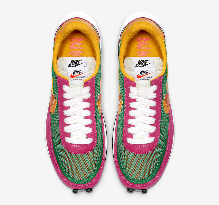 Nike LDV Waffle Sacai BV0073-301 Sneakers in Green Pink - product image from the listing.