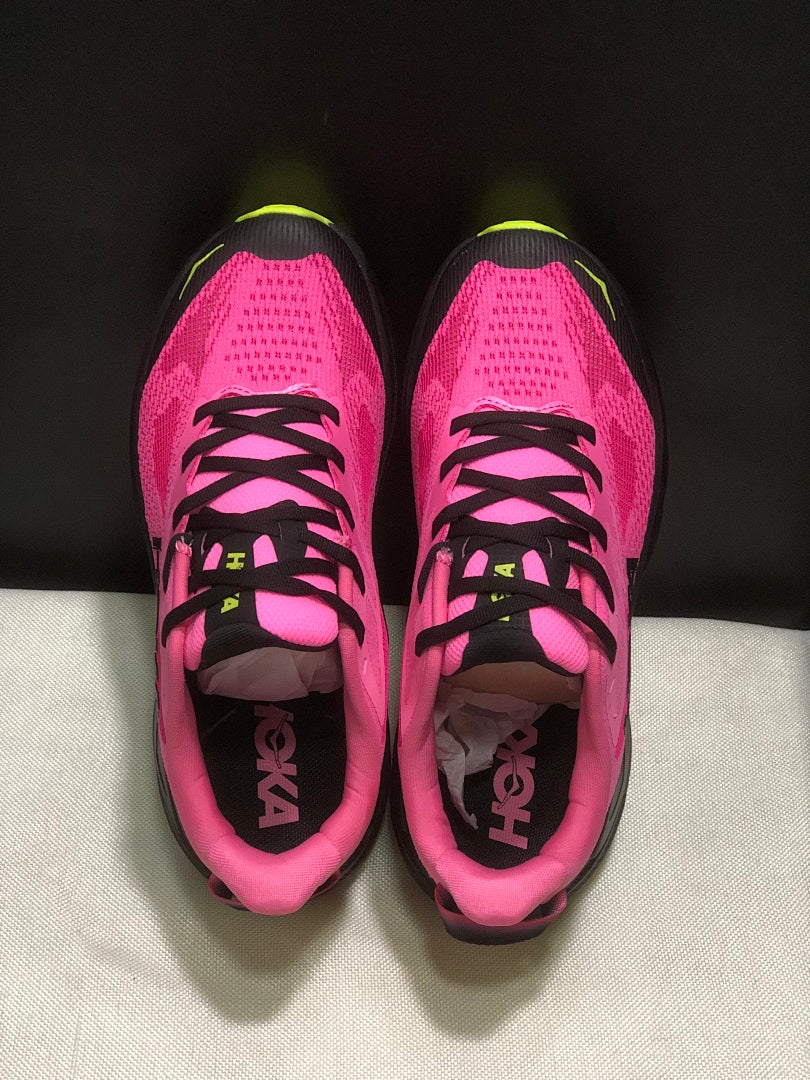 Pink HOKA Challenger 8 Trail Running Shoes - product image from the listing.