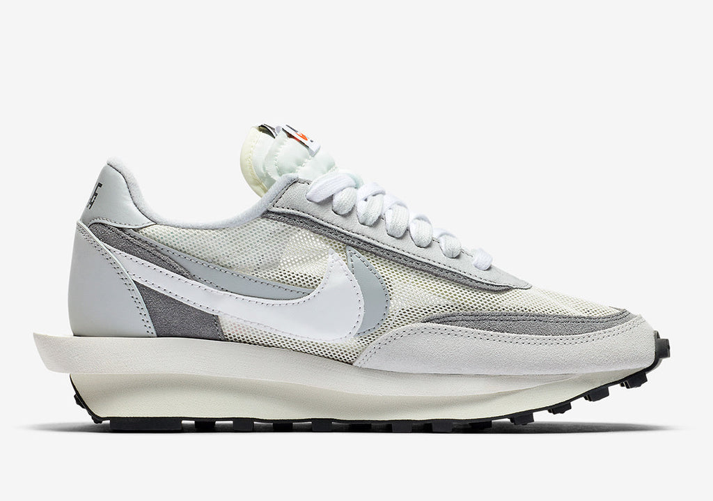White and Grey Nike x sacai LDWaffle Sneakers BV0073-100 - product image from the listing.