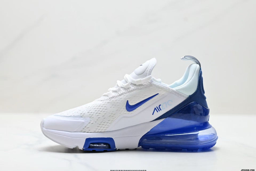 Nike Air Max 270 React Sneakers in White and Blue JFD268-FDK - product image from the listing.