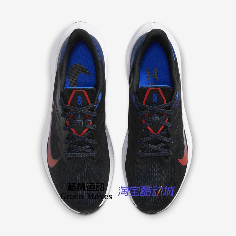 Nike Zoom Winflo 7 Running Shoes in Black Blue Red CJ0291-006 - product image from the listing.