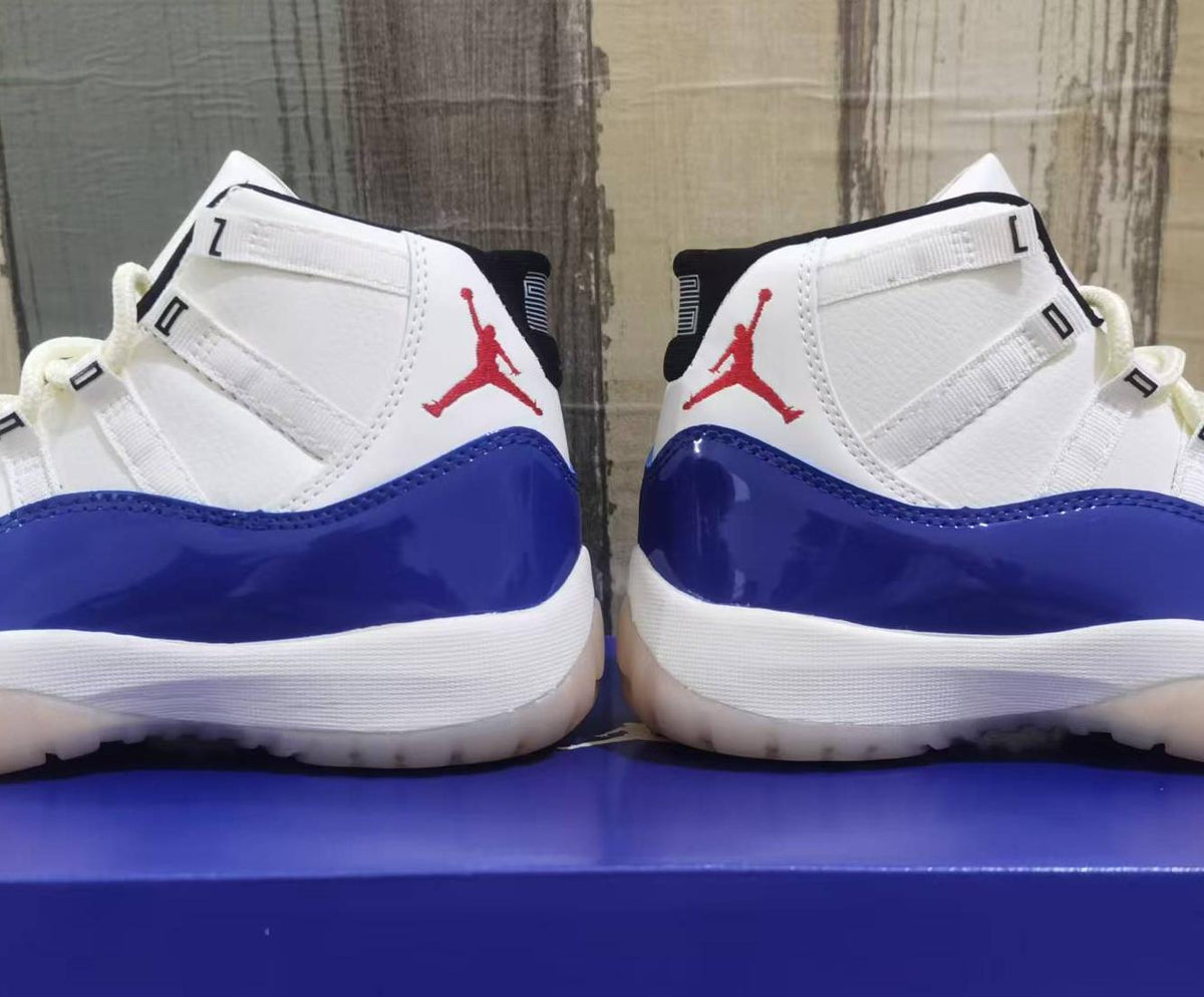 "Rare Air" Air Jordan 11 Retro Deep Royal Blue/Fire Red/Sail - product image from the listing.