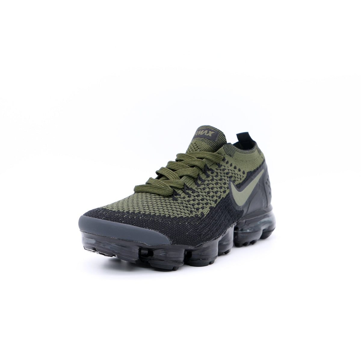 Nike Air VaporMax Flyknit Trainers, Olive Black, 942842-0089 - product image from the listing.
