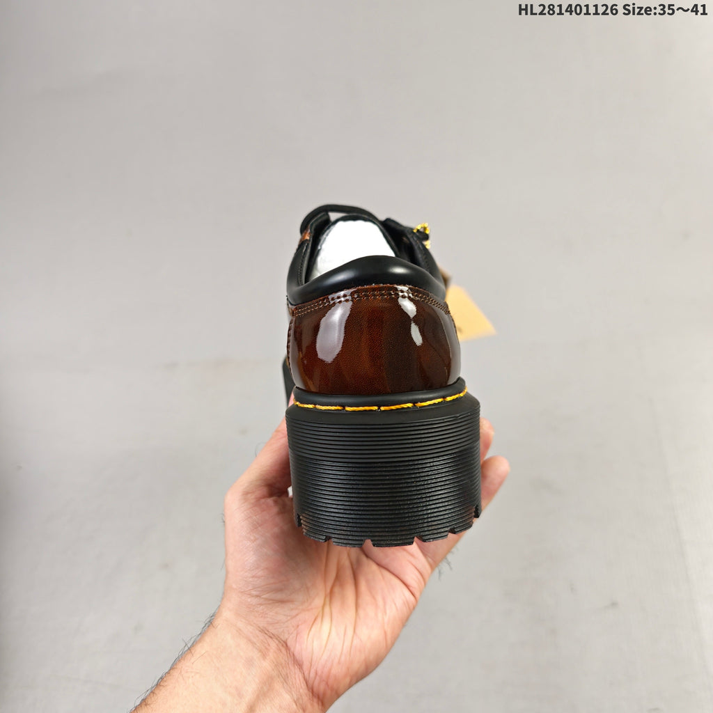 Dr. Martens 1460 Smooth Platform Lace-Up Shoes, in Dark Brown - product image from the listing.