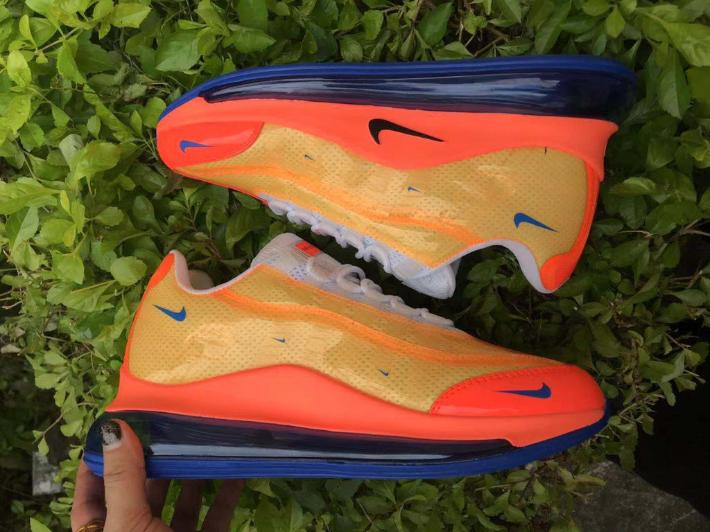 Nike Air Max 720 Sneakers in Yellow, in Orange and Navy - product image from the listing.