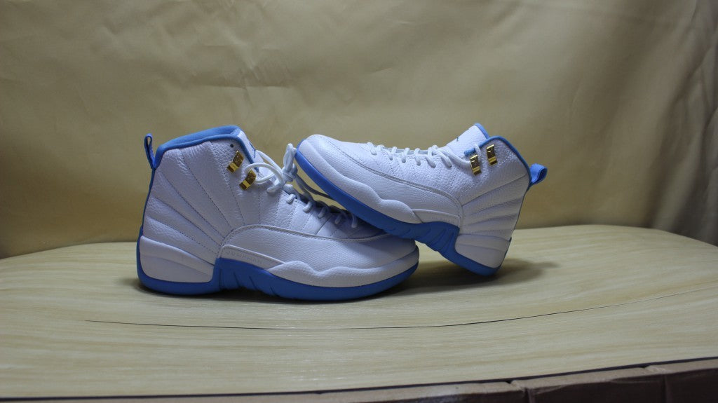 Air Jordan 12 High-Top Sneakers in University Blue 510815-127 - product image from the listing.