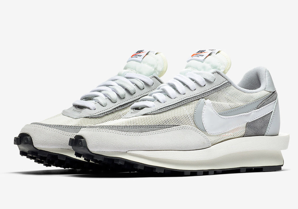 White and Grey Nike x sacai LDWaffle Sneakers BV0073-100 - product image from the listing.
