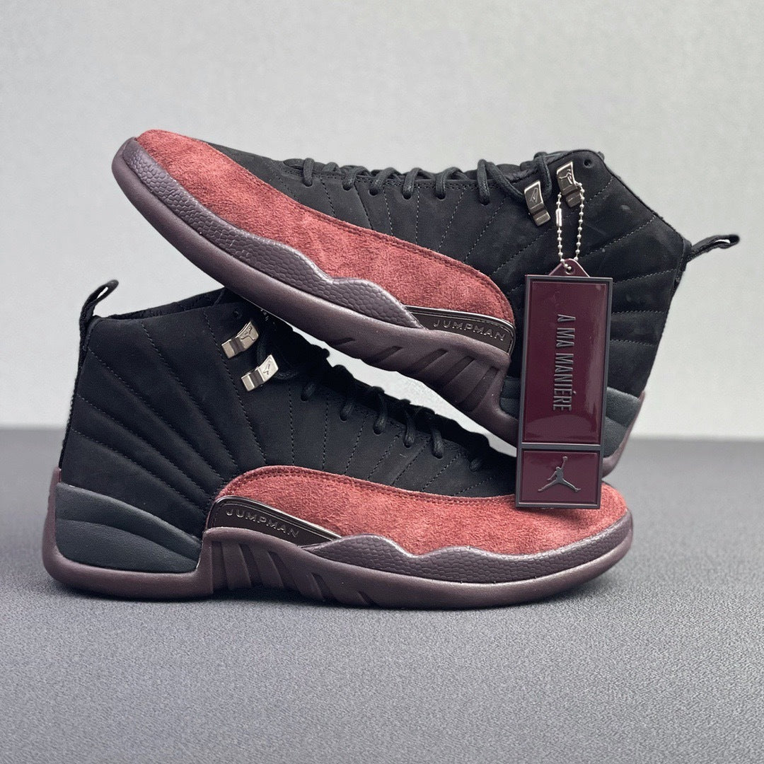 Jordan 12 Retro A Ma Maniére in Black Burgundy DV6989-001 - product image from the listing.