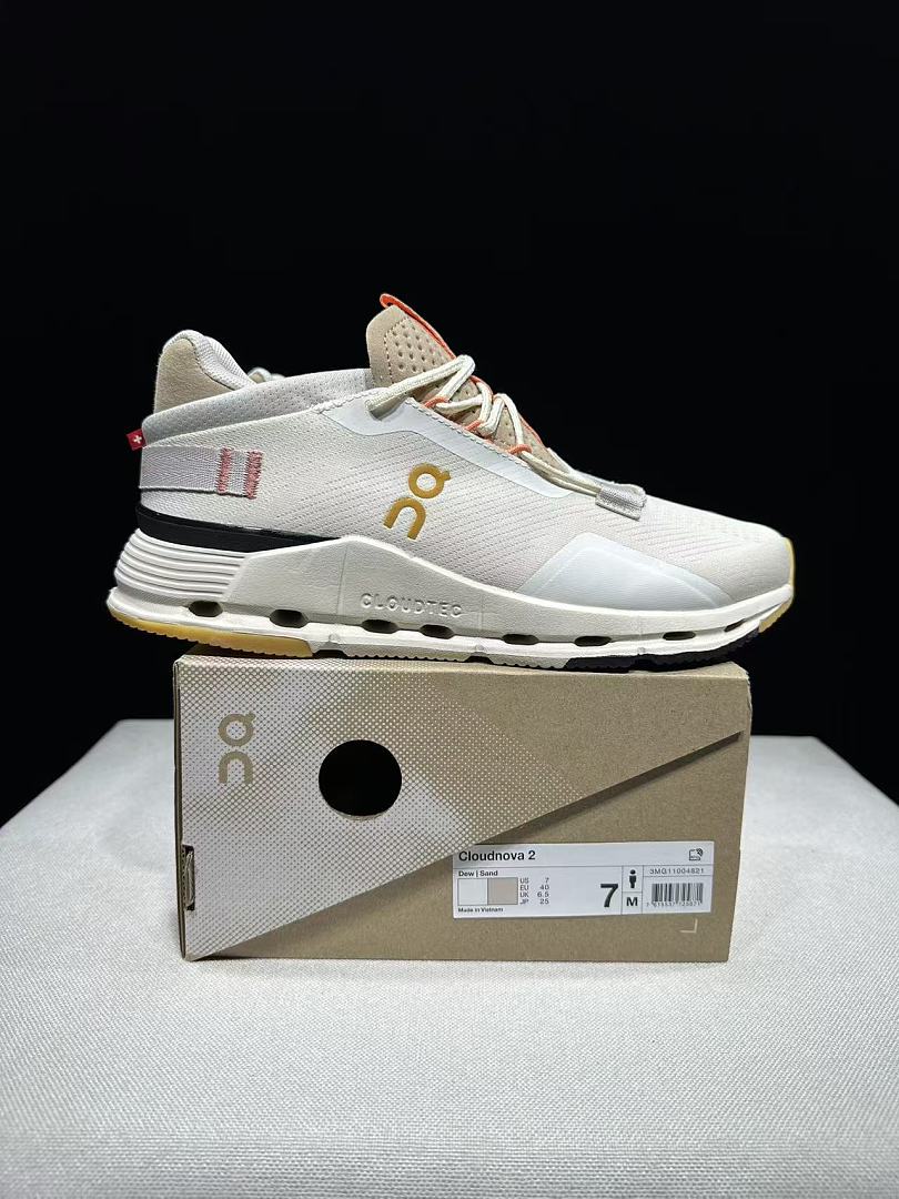 Ivory and Orange On Cloudnova 2 Sneakers - product image from the listing.
