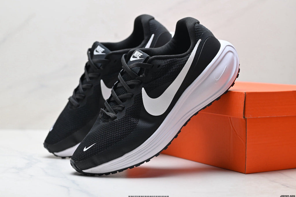 Nike Revolution 8 Running Sneakers in Black and White - product image from the listing.