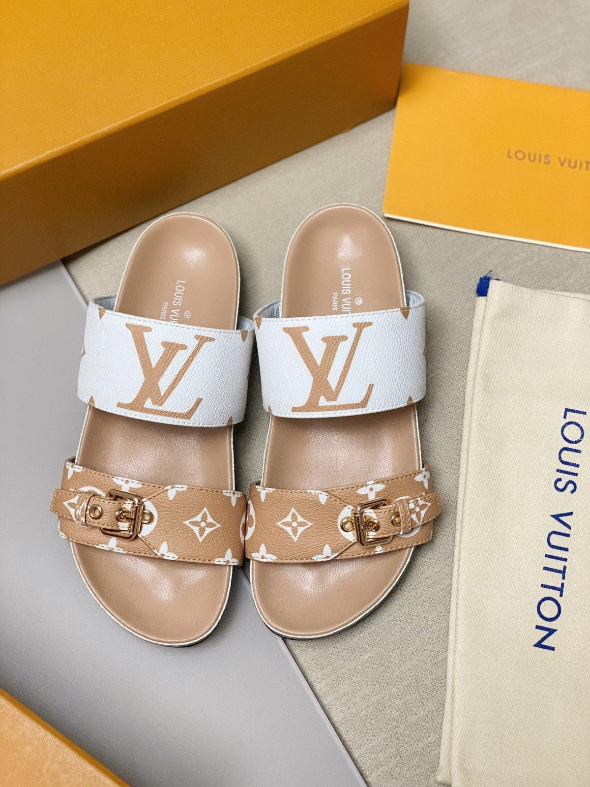 Bom dia Mule Slides Sandals by Louis Vuitton - product image from the listing.